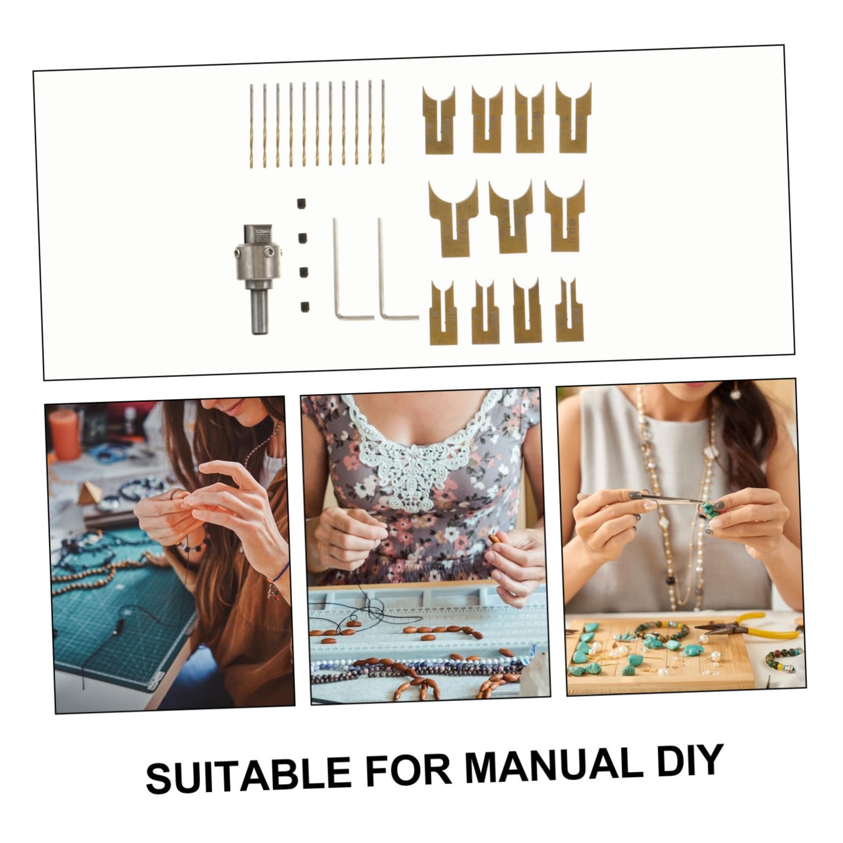 Set Punte Trapano per Perline in Legno 24 Pezzi Acciaio | 6-25mm, per Lavori DIY e Artigianali, Adatto al Legno, Kit per Bracciali e Collane