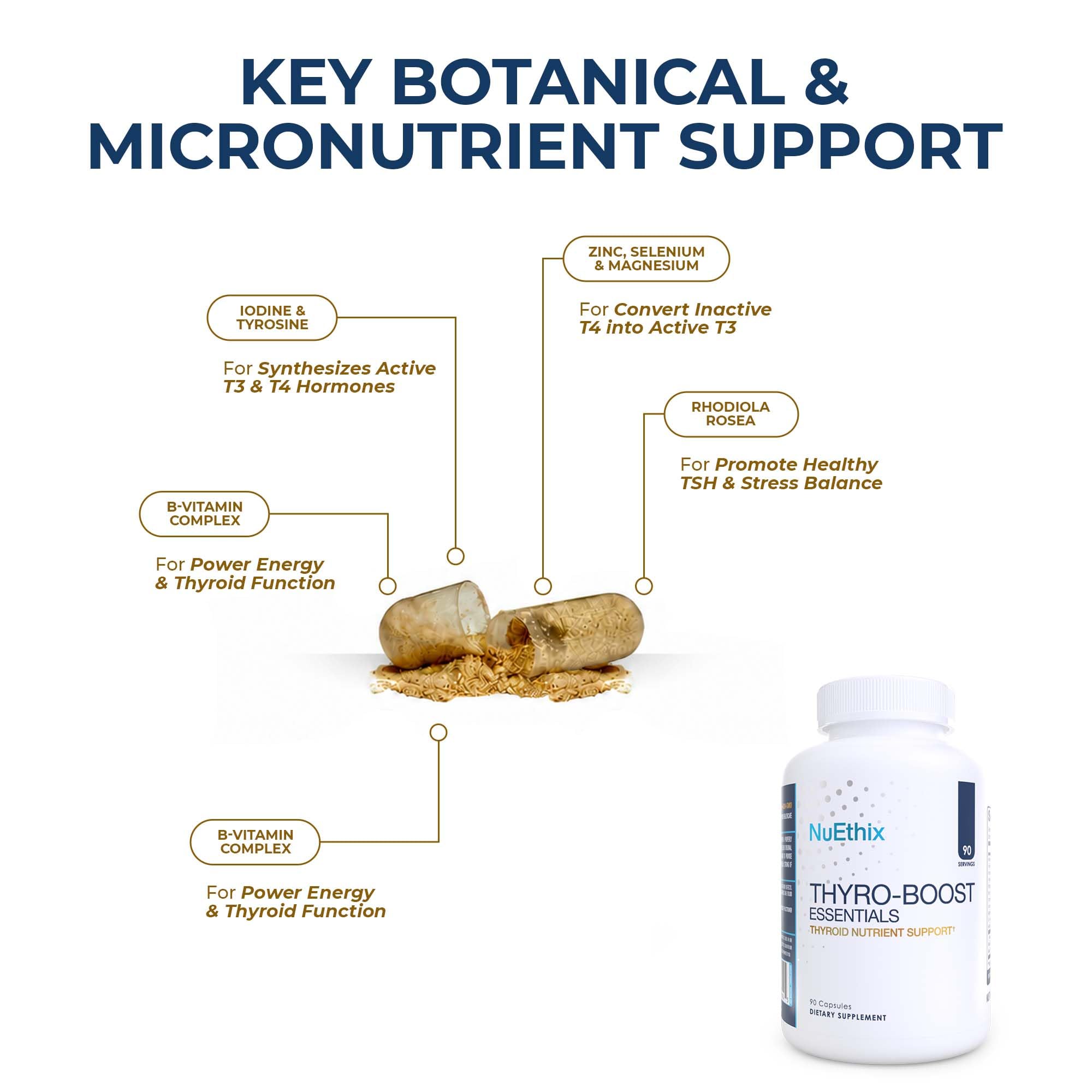 NuEthix Formulations Thyro-Boost Essentials, Non-Glandular Support to Assist with Optimal Thyroid Function, 90 Capsules — Amazon image 3
