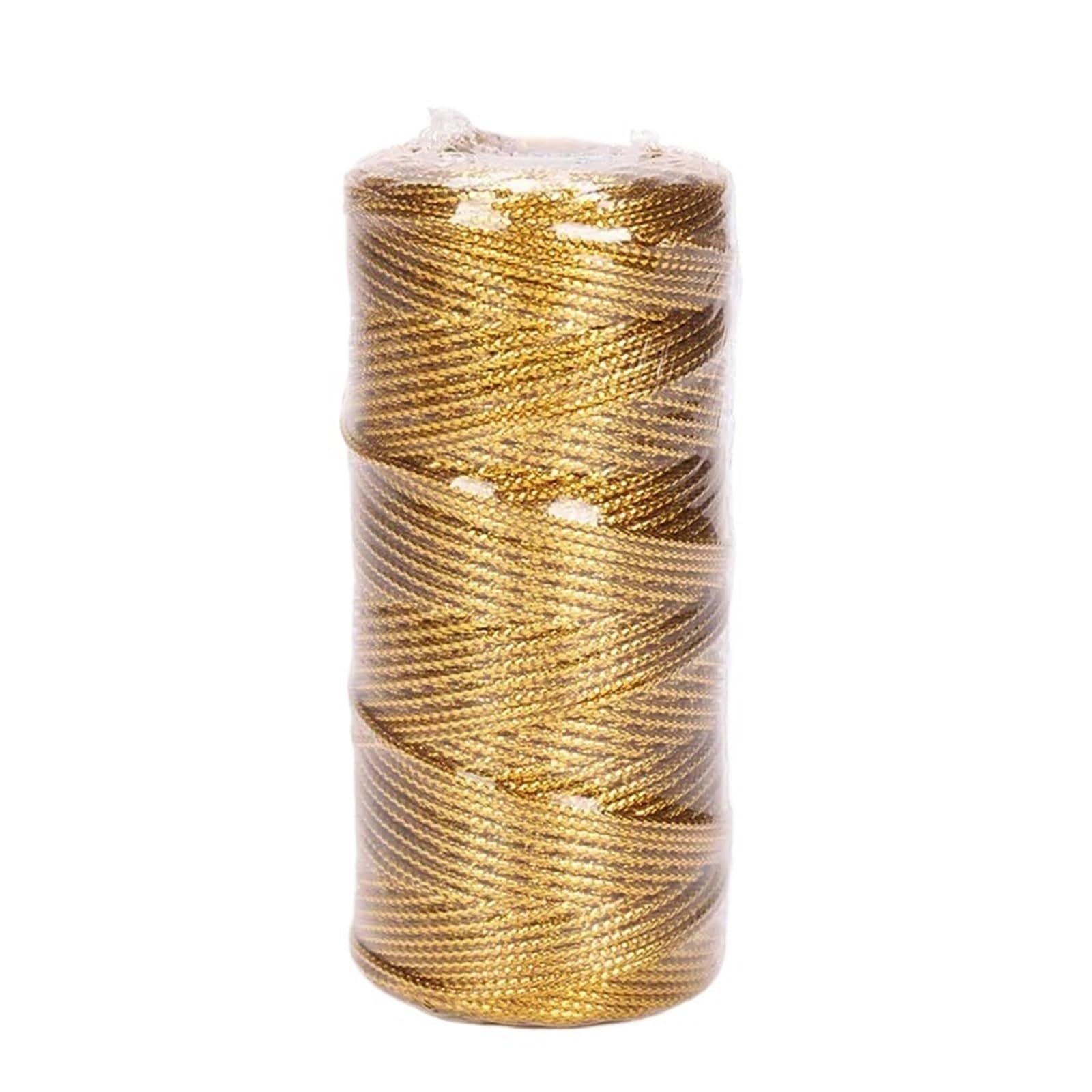 3rolls Kitchen Twine 100M/Roll Christmas Bakers Twine Cords Craft Twines Decorative Wrapping Twines String for DIY Crafts Packing Wrapping Decor(Gold)
