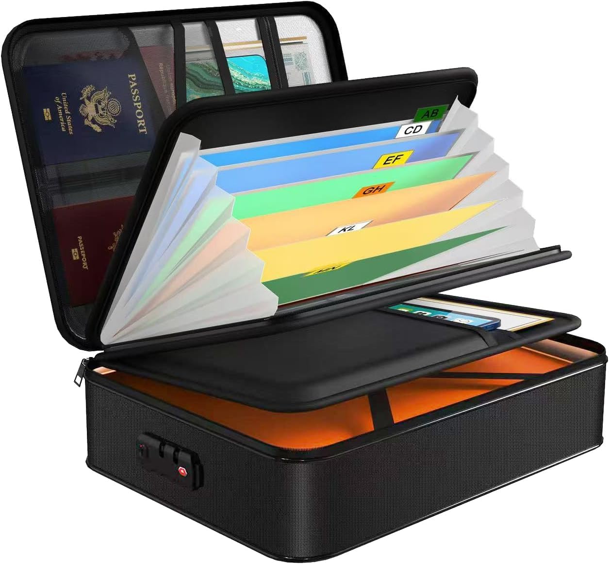 Supreme Supplies Fireproof & Waterproof Document Box with Lock – 5200℉ Heat-Resistant Insulated Safe Storage Case for A4 Files, Deeds, and Important Documents