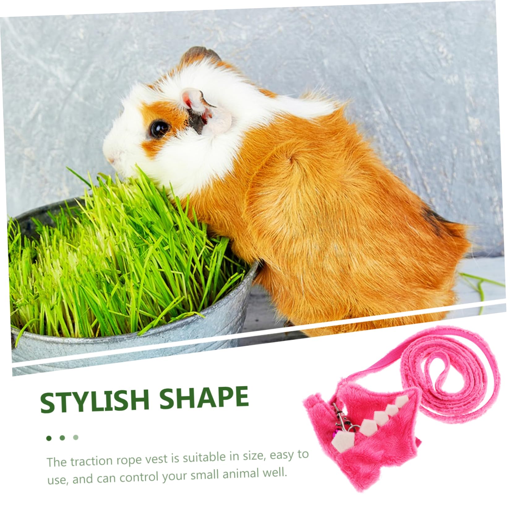 INOOMP 3pezzi Guinzaglio Per Animali Pettorina Per Ferret e Animali Domestici Resistente Passeggiate All Materiali Premium e Fibbia Colore Rosa