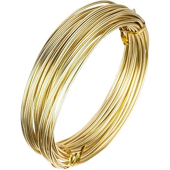 Ideen mit Herz Jewellery Wire for Crafts Aluminium Wire Craft Wire Diameter 2 mm 10 m Long Light Gold