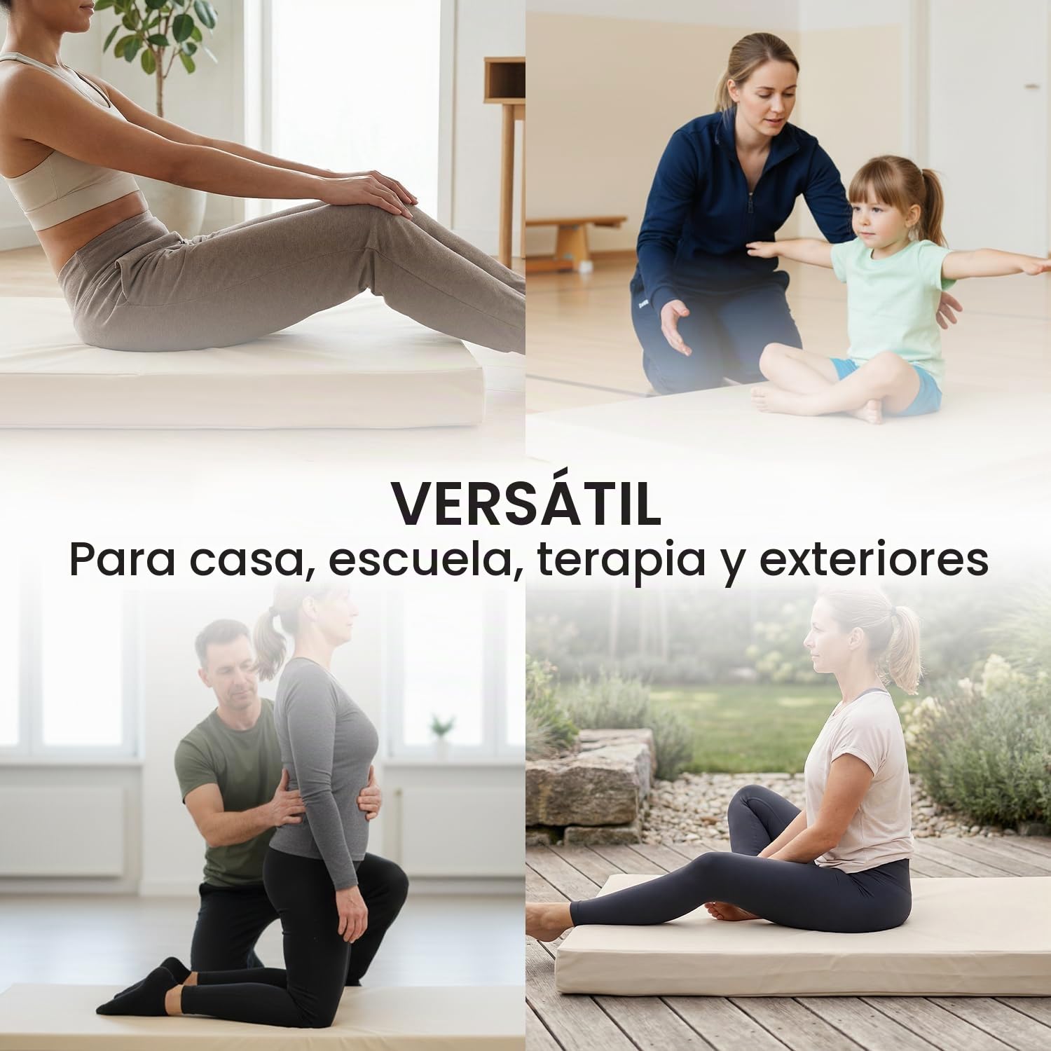 Jeflex - Colchoneta Gimnasia 200 x 100 x 8 cm fabricada en Alemania / Esterilla de gimnasia / Colchoneta multifuncional y esterilla de yoga / Esterilla de juego para habitación de los niños