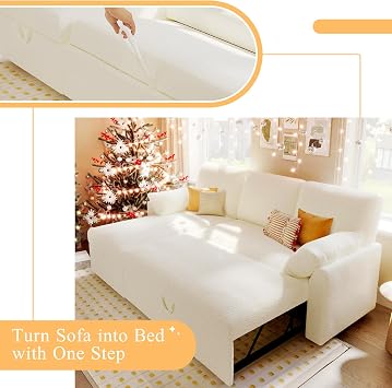 VanAcc Sofa Bed, Sleeper Sofa with Storage, Convertible Sofa,Pull Out Couch