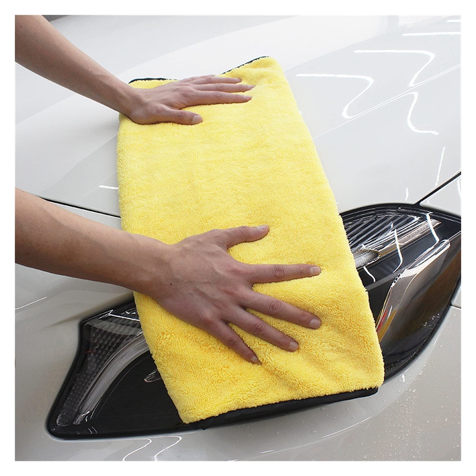 Asciugamani per la pulizia della lucidatura per la cura dell'auto Asciugamano per asciugatura in microfibra in peluche Panno per la pulizia dell'auto in fibra di poliestere spessa e spessa (Color :