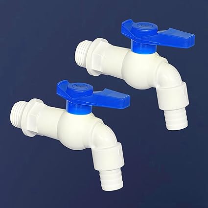 CUROVIT Polo PVC Nozzle Cock 2 PC Plastic Nozzle TAP Quarter Turn 15mm (1/2