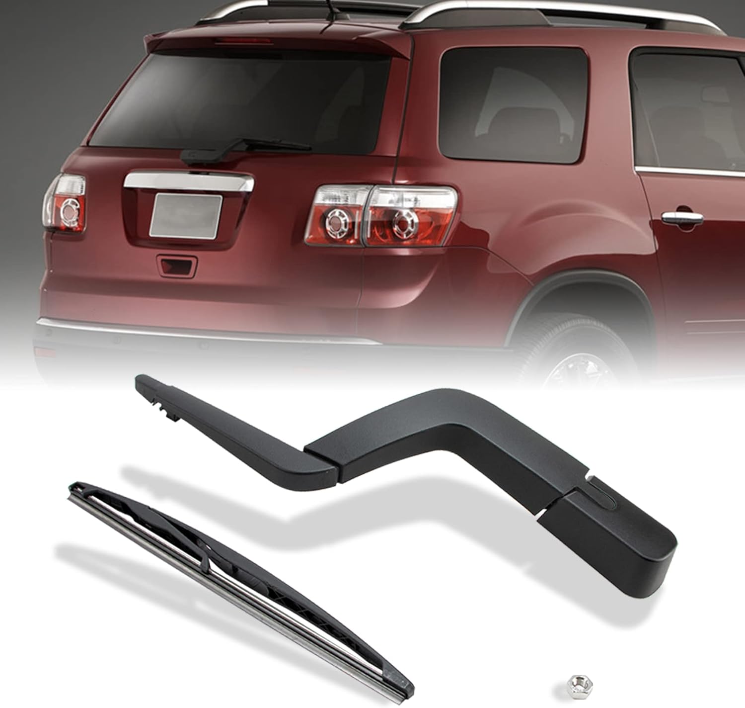 Rear Windshield Wiper Arm Blade Assembly Compatible with 2007-2012 GMC Acadia, 2007-2010 Saturn Outlook Rear Window Wiper, Replacement 15276248, 15276259, 25800773