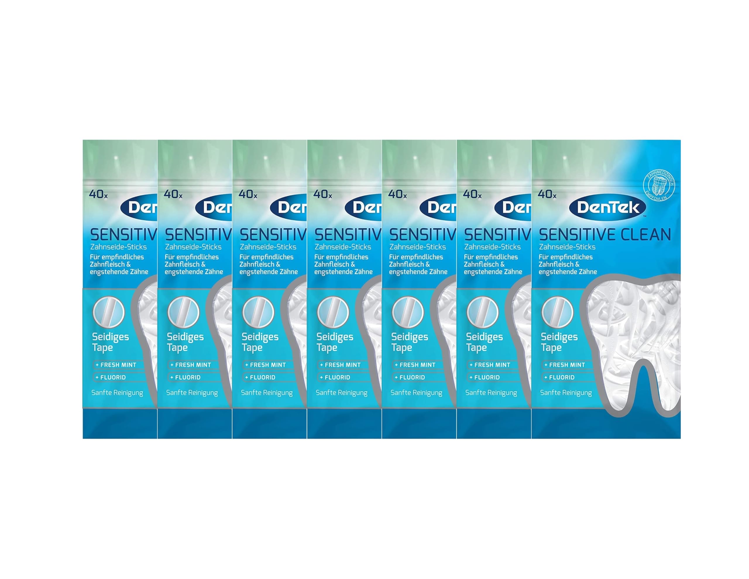 7 x DenTeK Sensitive Clean patyczki z nicią dentystyczną