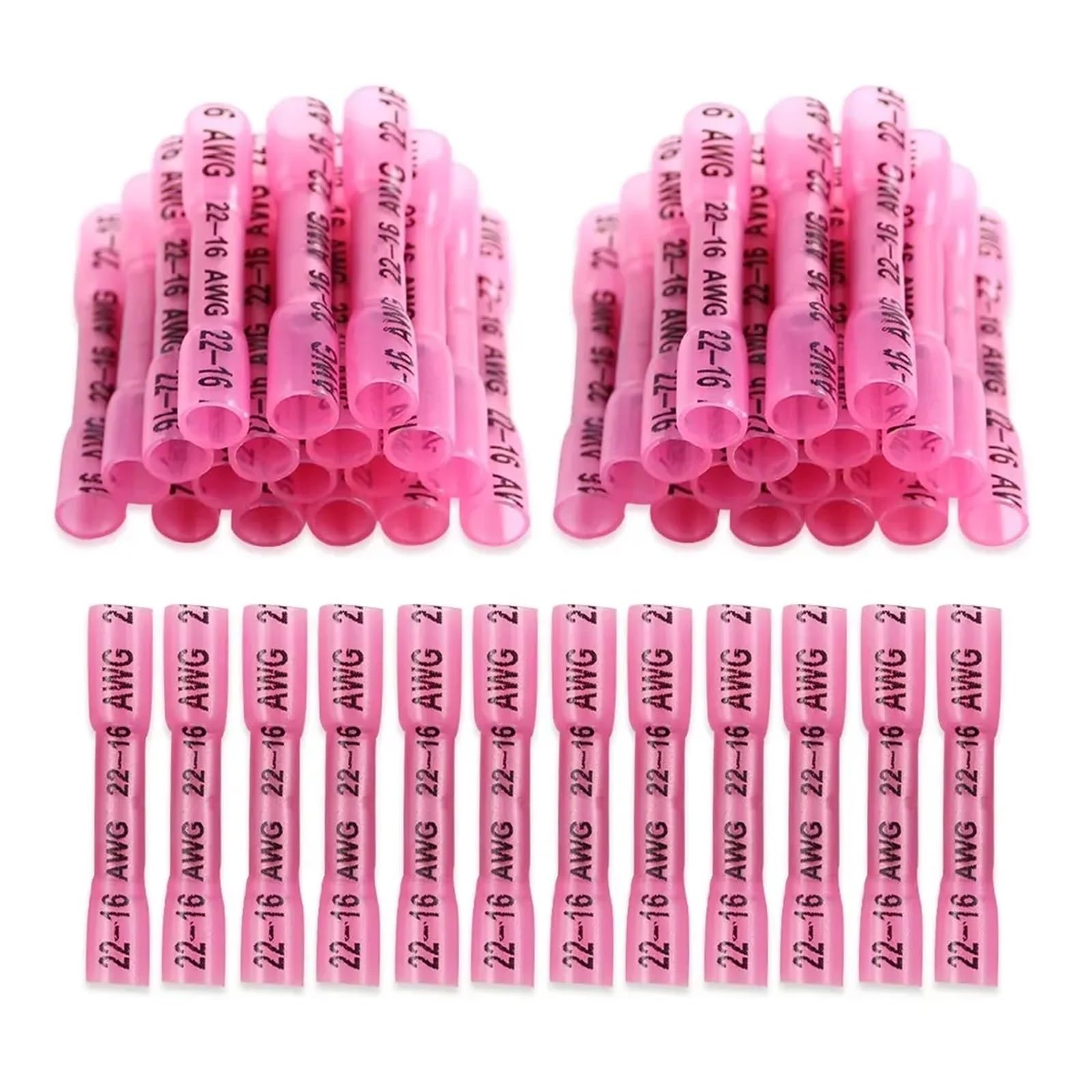 1000 Conectores termorretráctiles Rojos con Aislamiento a Tope for empalmes eléctricos, terminales de crimpado de Cable, AWG 22-18