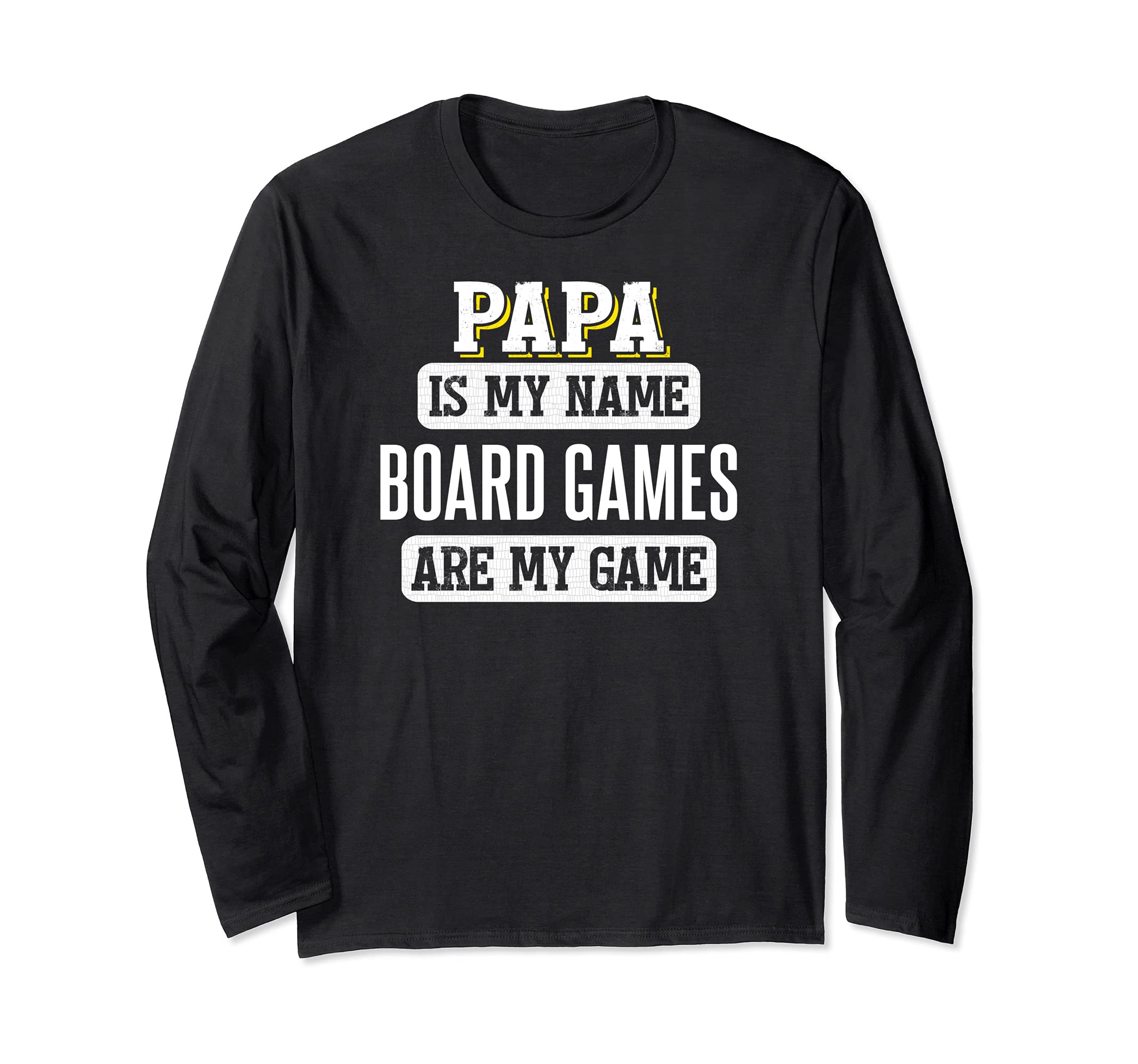 Funny Board Games Gift for Papa Fathers Day Design Long Sleeve T-Shirt, Black