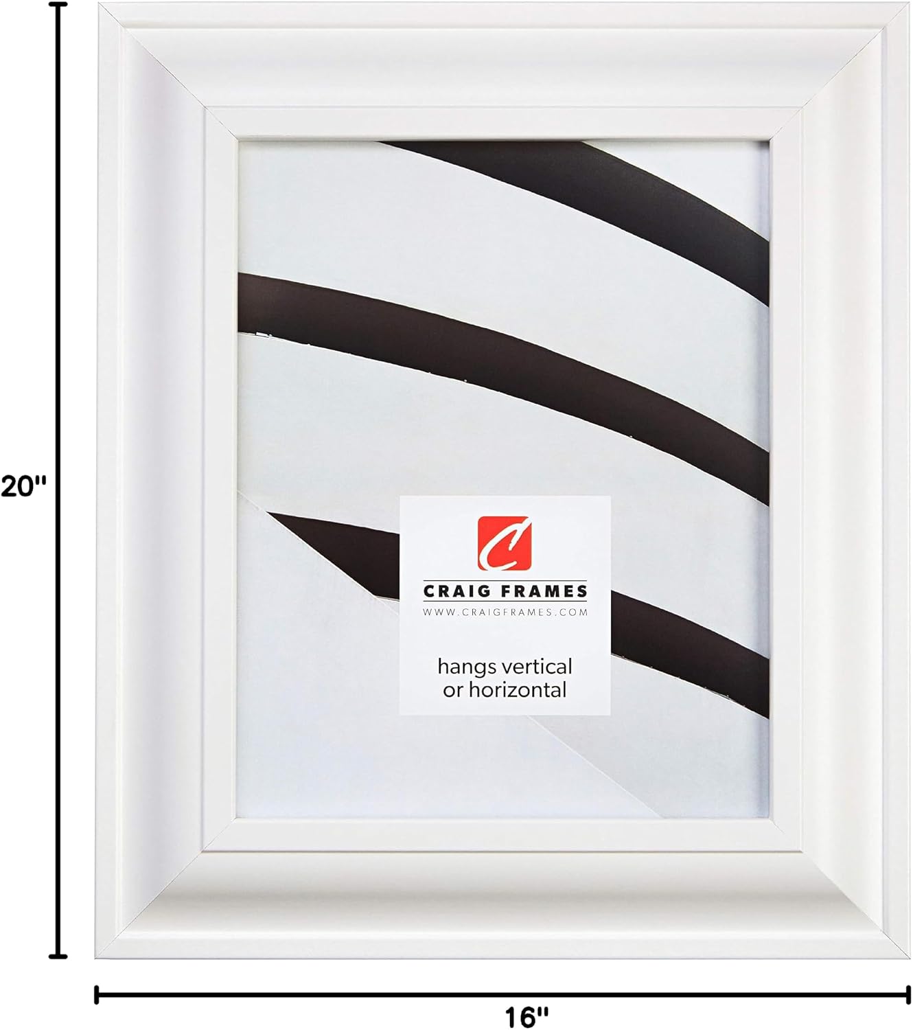 Craig Frames Upscale Picture Frame, 16 x 20, Satin White