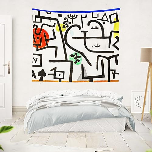 Miniatura 5 de Berkin Arts Tapiz decorativo para colgar en la pared, tela de poliéster de alta calidad, arte generativo, negro, 51.2 x 59.1 pulgadas (imagen de un