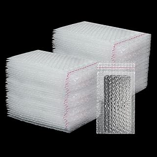 DAJAVE 100 Pack 5x7 Inch Bubble Out Bags Pouches, Clear Bubble Protective Wrap Bags, Bubble Double Walled Cushioning Pouch, Foam Wrap Bags for Cushioning, Shipping, Storage, Moving