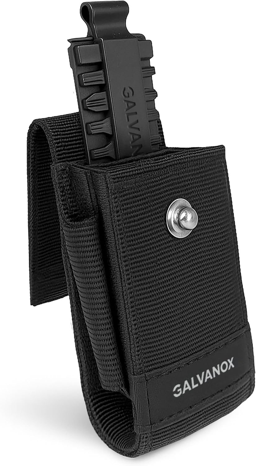 Galvanox Nylon Sheath for Multi-Tools with 21 Flat End Screwdriver Bits and Holder - Case Belt Holster Pouch with Pockets and Bit Set Included, Compatible with Leatherman (4" to 4.5")