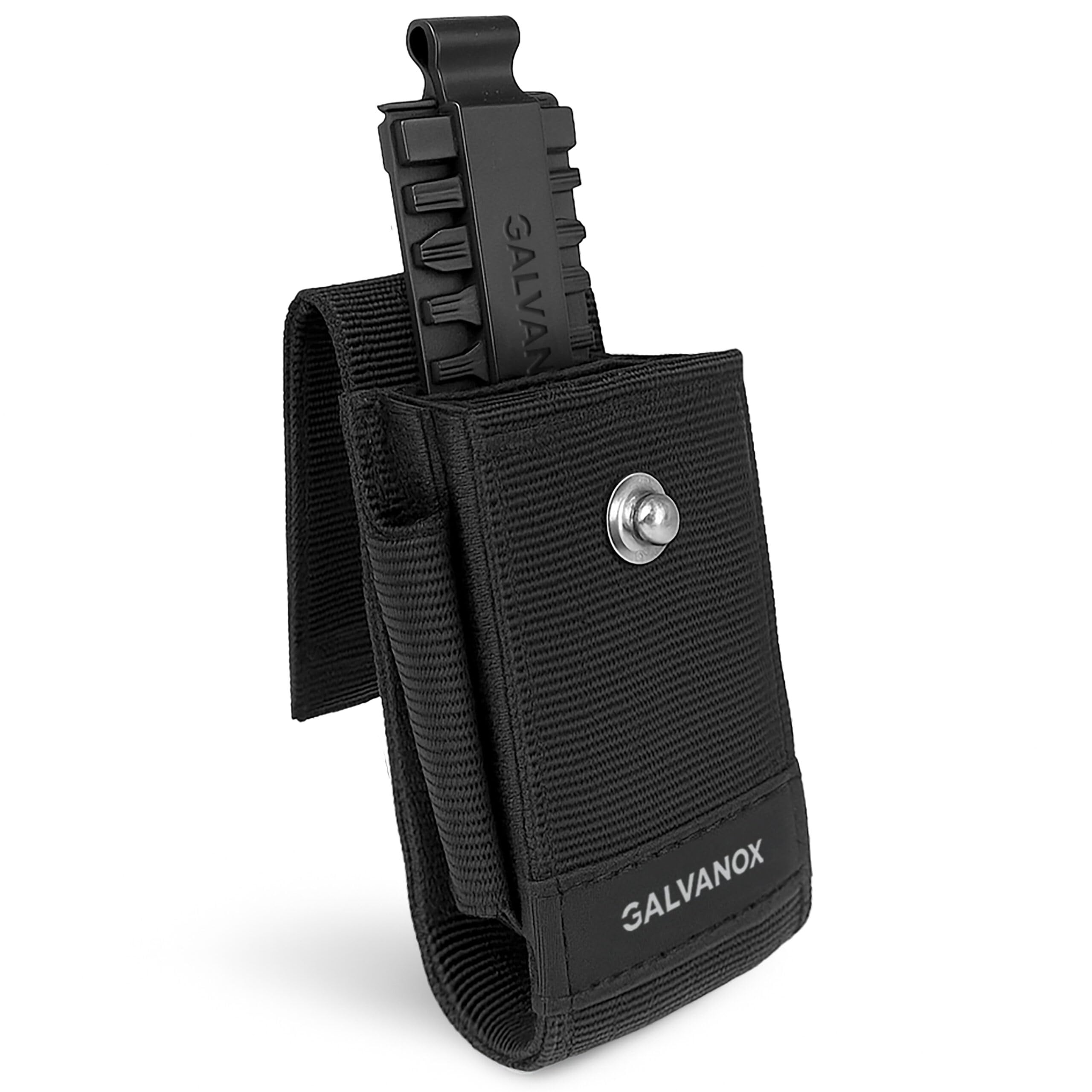 Galvanox Funda de Nailon para multiherramientas con 21 Puntas de Destornillador de Extremo Plano y Soporte, Funda para cinturón con Bolsillos y Juego de Puntas incluidos, Compatible con Leatherman (4