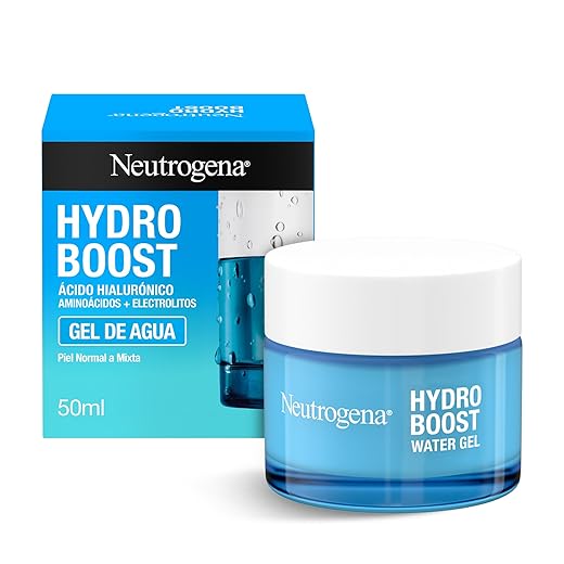 Neutrogena, Hydro Boost Gel de Agua, Pieles normales a mixtas, Hidratación Duradera No Grasa, con Ácido Hialurónico y Trehalosa de origen natural, Desarrollado con dermatólogos, 50 ml