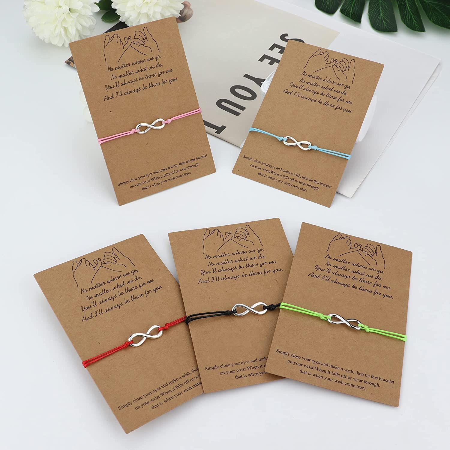YCTTKDD 5 Pulseras de Amigos para Mujeres y Hombres, corazón Infinito, Sol, Luna, Pulseras de Puntos para relaciones de Amistad