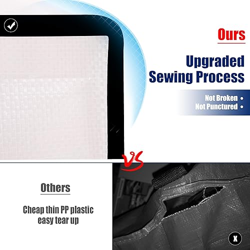 Miniatura 3 de Cosy Family Paquete de 4 Bolsas de Mudanza Extra Grandes de Servicio Pesado con Correas de Mochila - Asas y Cremalleras Resistentes, Contenedores de