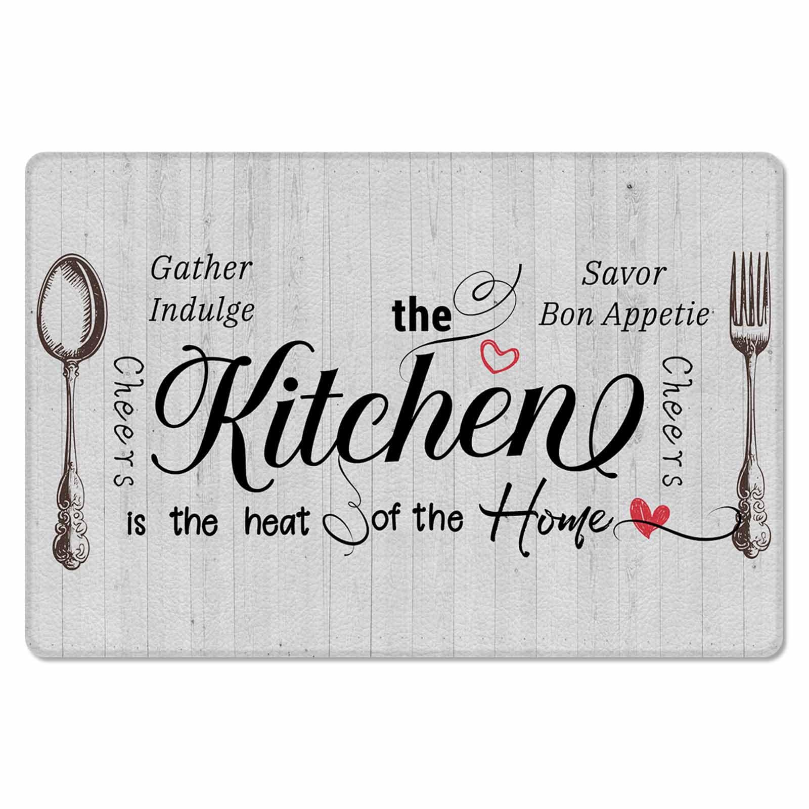 Kitchen Family Quotations Antifatigue Kitchen Bath Door Mat Cushioned Runner Rug,Washable Welcome Floor Sink Mat,Waterproof & Non-Slip Standing Doormat for Kitchen,Modern Farmhouse Gray 18