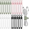 24 Piezas Organizador de Cables de Silicona para Auriculares, Cargador de Teléfono, Cables de Computadora, Ataduras Reutilizables para Hogar, Oficina, Cocina, Escuela (4 Colores) 1