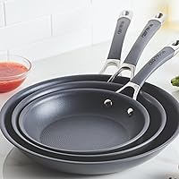 Vista 3 de Circulon Radiance Hard Anodized Nonstick Frying / Fry Pan Set / Skillet Set - 8.5 Inch, 10 Inch, and 12.25 Inch , Gray