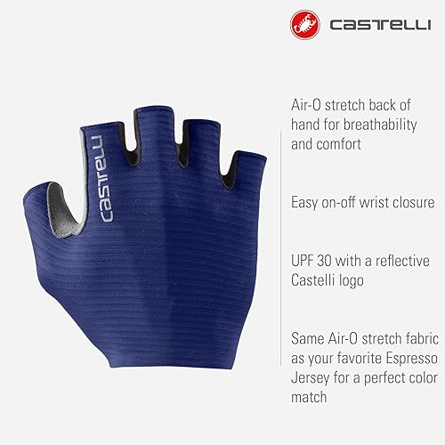Miniatura 2 de CASTELLI Guantes de ciclismo para hombre, guantes de ciclismo de dedo corto con acolchado y protección UPF para ciclismo de carretera y grava