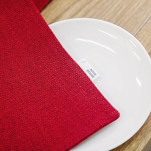 Miniatura 112 de Juego de 4 manteles individuales de lino suave hechos a mano resistentes al calor, manteles individuales para mesa de comedor, manteles individuales