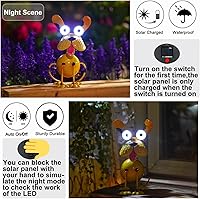 Vista 4 de Luces solares de estatua de perro para exteriores, arte de metal para patio, divertida estatua de cachorro para decoración de jardín, patio, adornos
