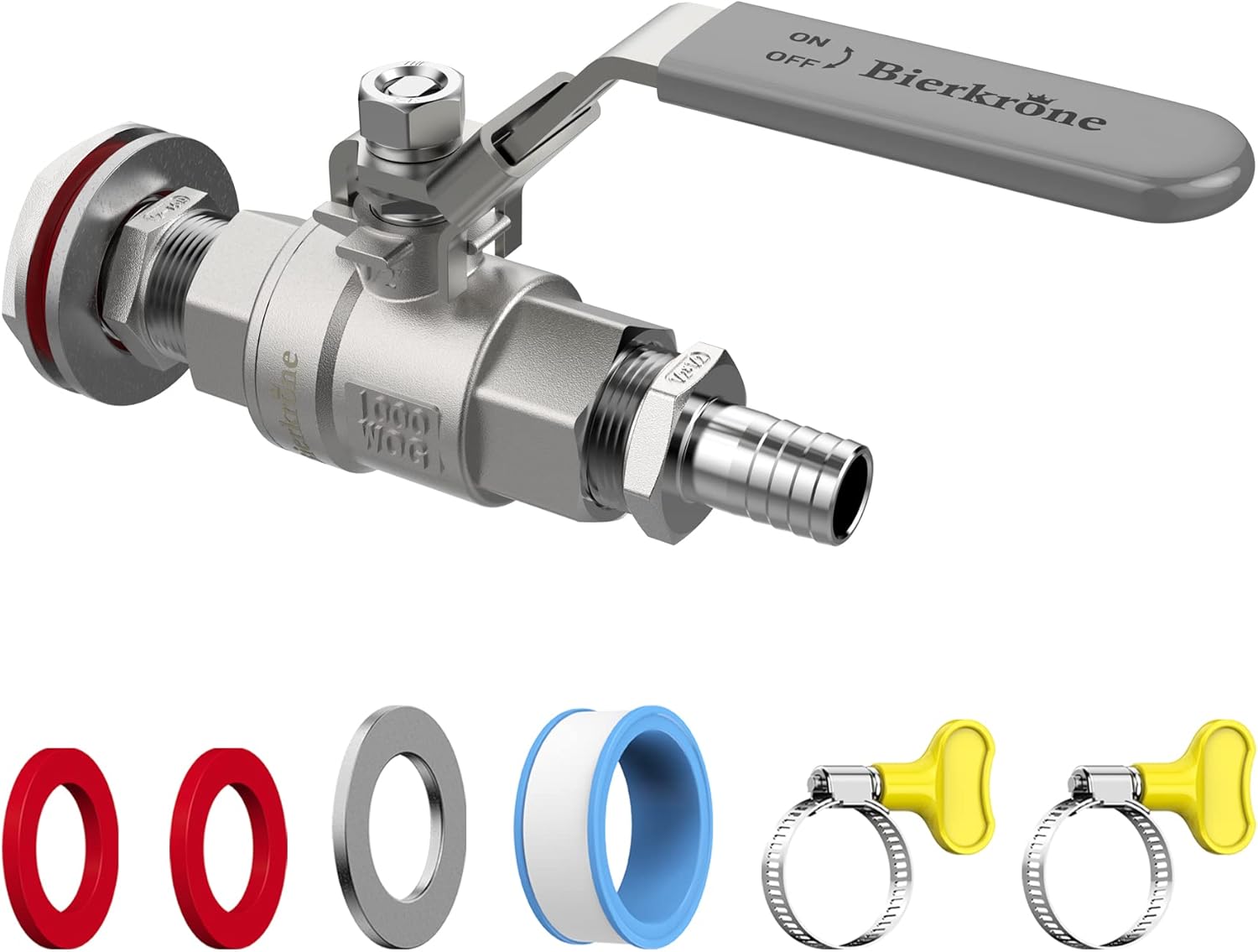 BIERKRONE Brew Ball Valve, Stainless Steel 304 with 1/2