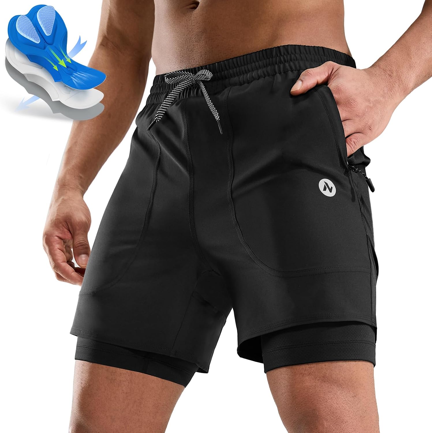 Pantaloncini Corti Pantaloni Imbottiti Mtb Olive Nere Nepest