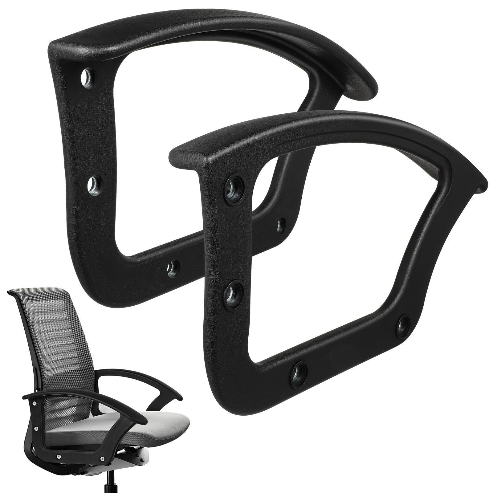 Abaodam de Reposabrazos Diseño y Material Plástico Cómodo para Silla de Oficina 2 Piezas para Uso y Oficina
