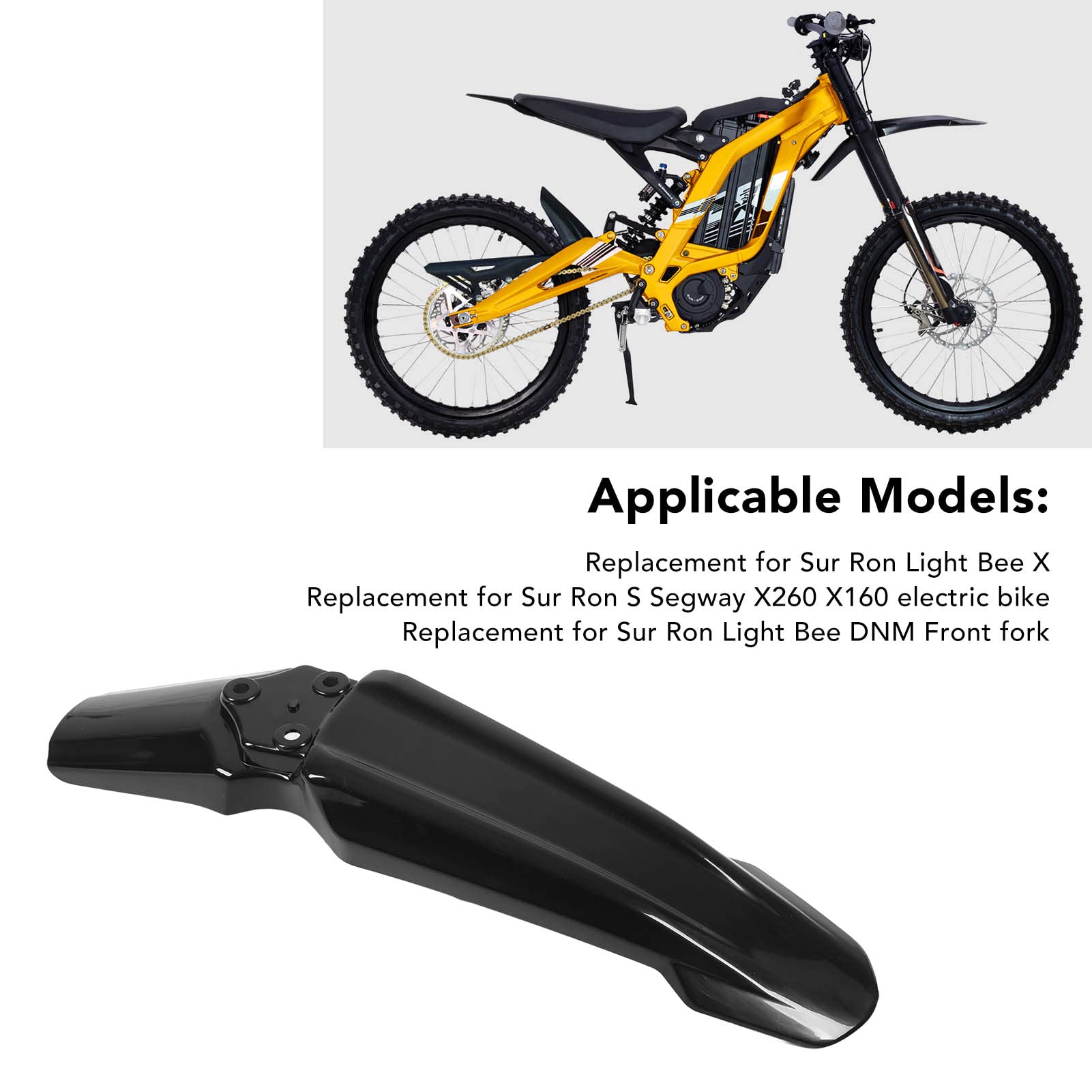 Dirt Bike Front Fender, Motorrad Front Mud Guard for Sur Ron Light Bee X, Dirt Bike Front Mudguard Replacement for Sur Ron S X260 X160 Electric Bike