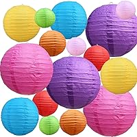 Vista 51 de BEISHIDA 12 Linternas de Papel Naranjas de Otoño Decorativas Amarillas Naranjas Marrones Colgantes Redondas Linternas de Papel Lámpara para Acción