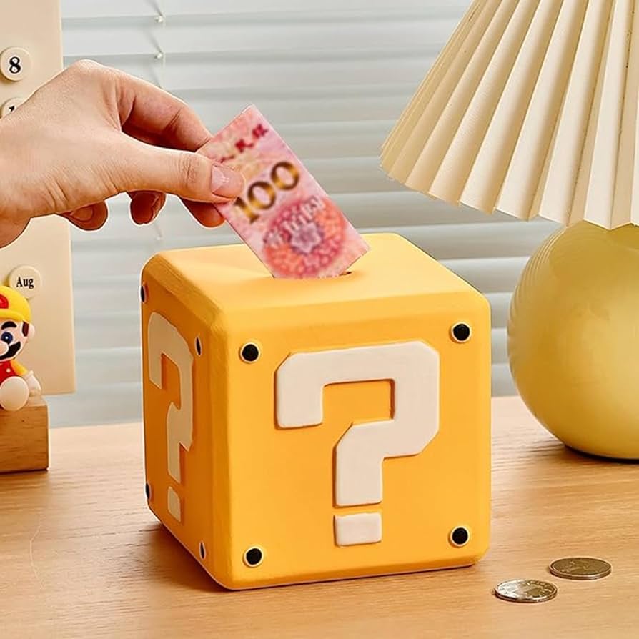 Amazon.co.jp: [YAYANA]マリオ - 疑問符ブロック -おしゃれ 札 大容量