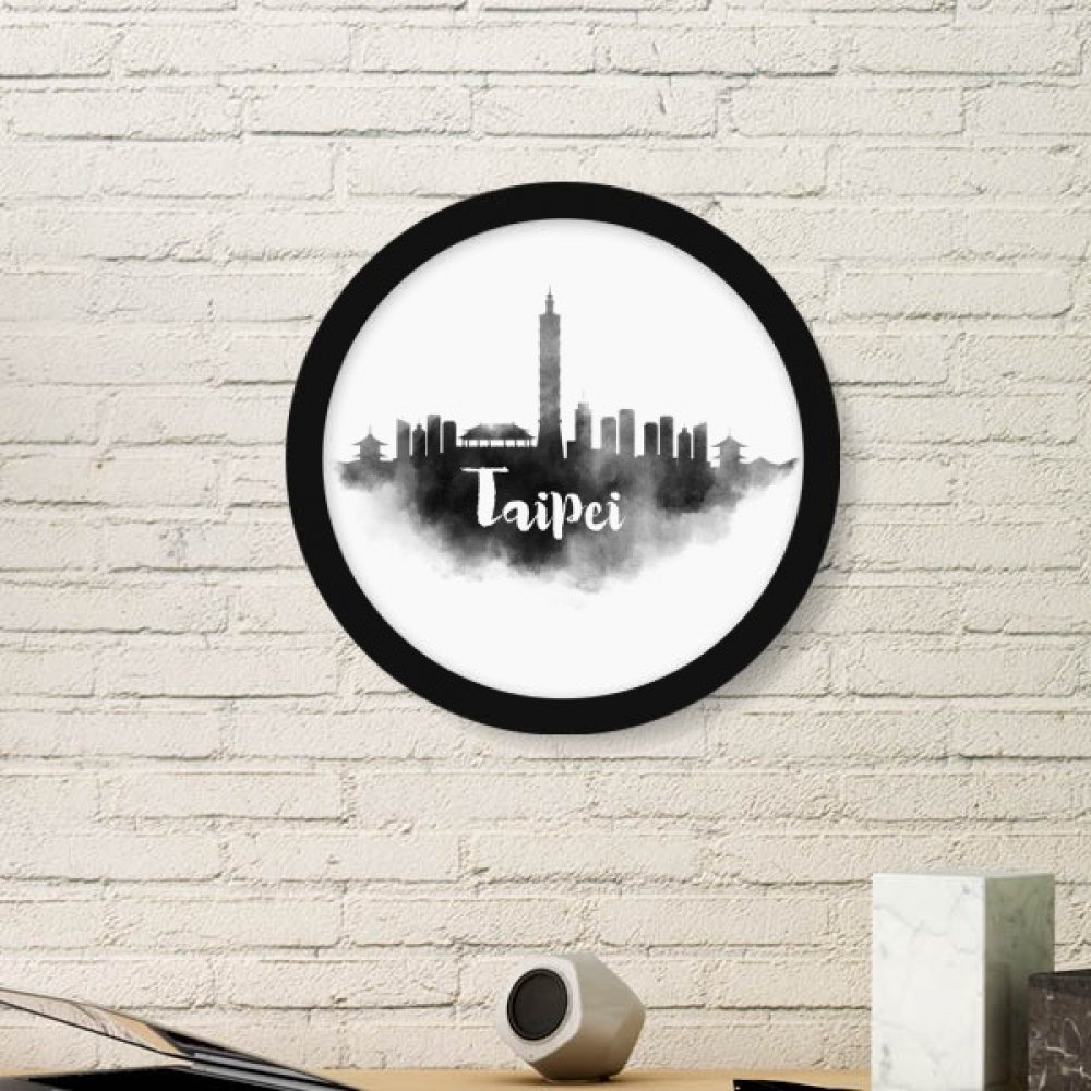 Cadre photo rond Taipei monochrome pour habiller le mur blanc de votre bureau