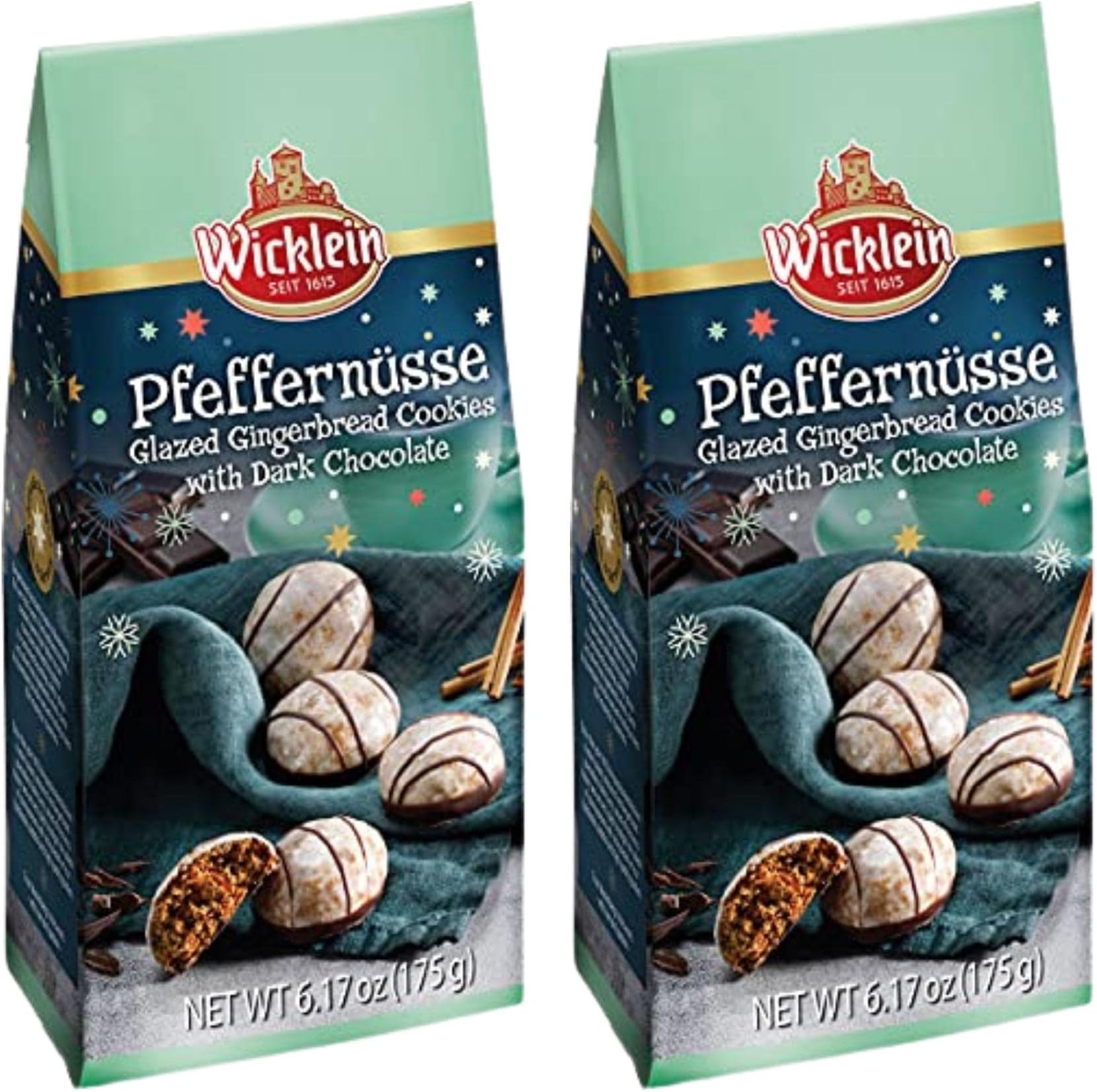 Pfeffernusse Glazed Gingerbread With Dark Chocolate Bag, 6.17 oz Pack of 2