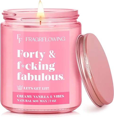 FFFragrflowing Forty & Fabulous Candle: A Humorous 40th Birthday Gift