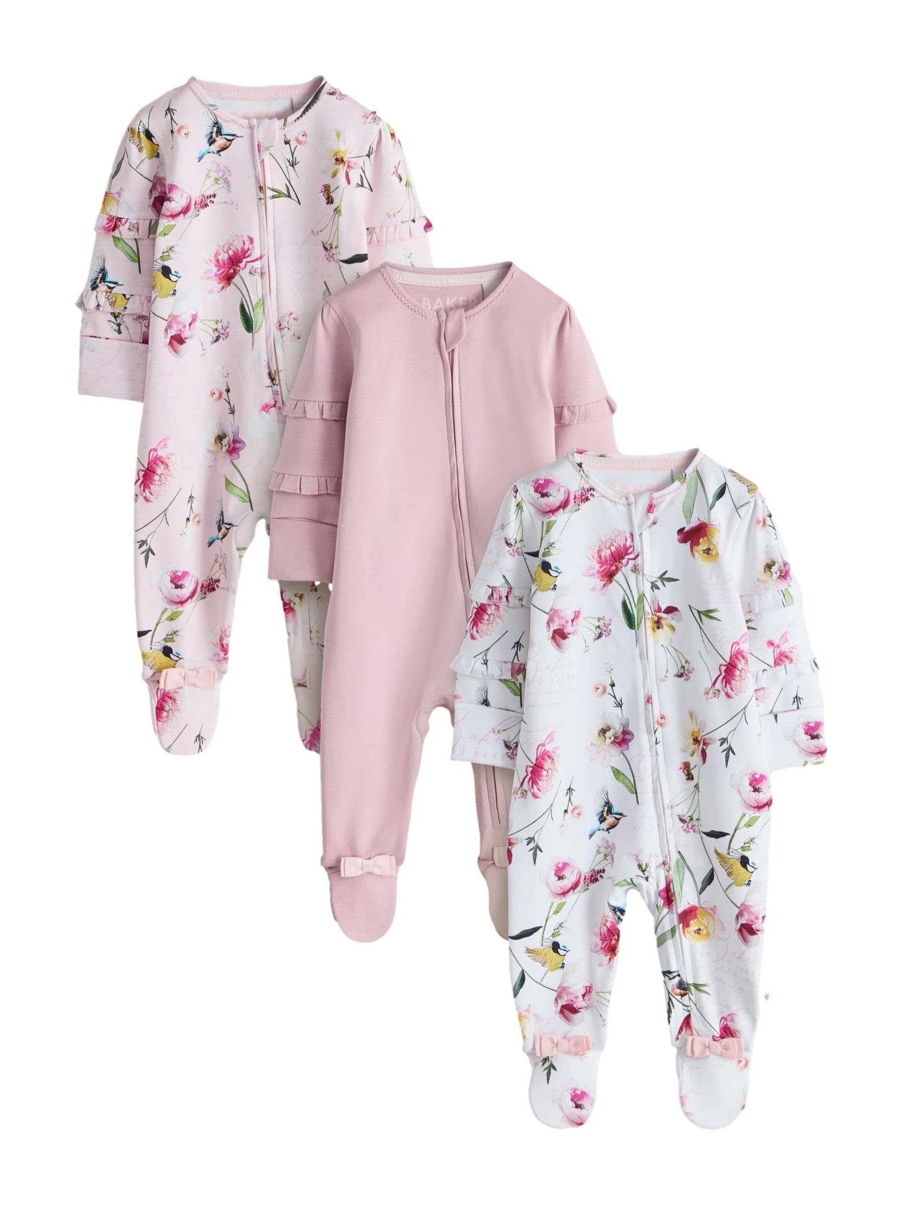 Bebés niña Pack de 3 Pijamas Tipo Pelele