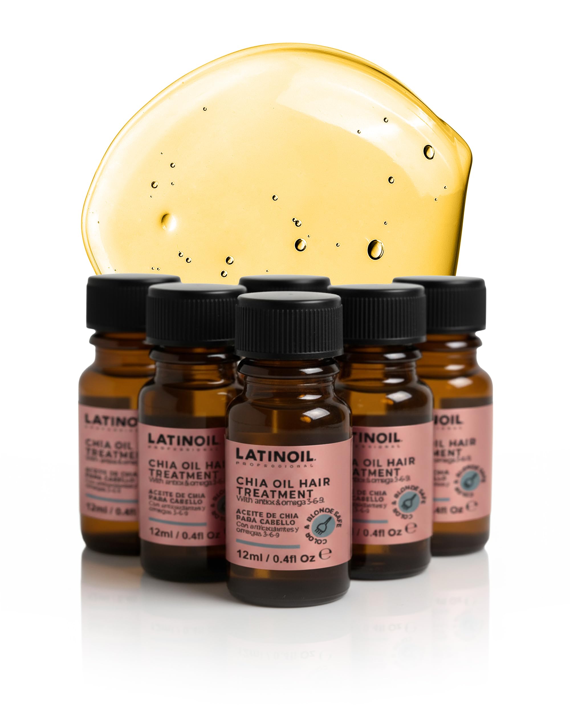 LATINOIL - Chia Oil Hair Treatment, Oil for Hair Frizz and Dryness, Hair Oil Treatment with Chia Seed Oil, Amino acids, Omegas, and Hyaluronic Acid,