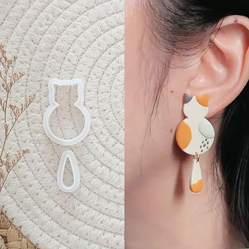 Miniatura 1 de Cortadores de arcilla polimérica para suministros de fabricación de aretes, moldes de cortador de galletas