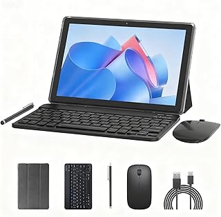 10 inch Tablet 2 in 1 Tablets 10" Android 13 Tablets 8GB+64GB with Keyboard and Case Mouse Stylus Tableta Android Tableta Computer 10.1 IPS HD Screen 2MP+8MP Dual Camera WiFi BT 6000mAh Battery Tab product image