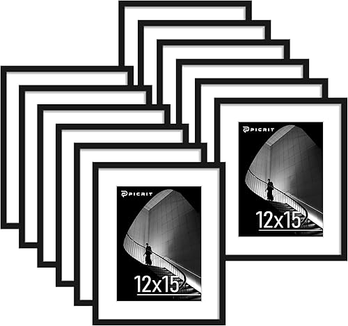 Miniatura 35 de Picrit - Juego de 12 portarretratos de 5 x 7 pulgadas para colgar en la pared o exhibir sobre una mesa, para fotos de 4 x 6 con paspartú o 5 x 7