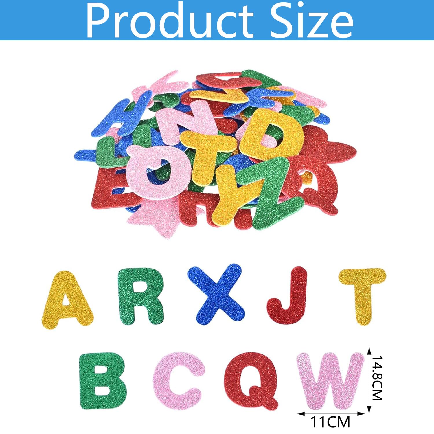 Stickers Paillettes Pour Artisanat Diy Décoratio, Lettres Autocollantes En Mousse, Stickers Lettres Alphabet, Lettres De L'Alphabet En Mousse Couleurs