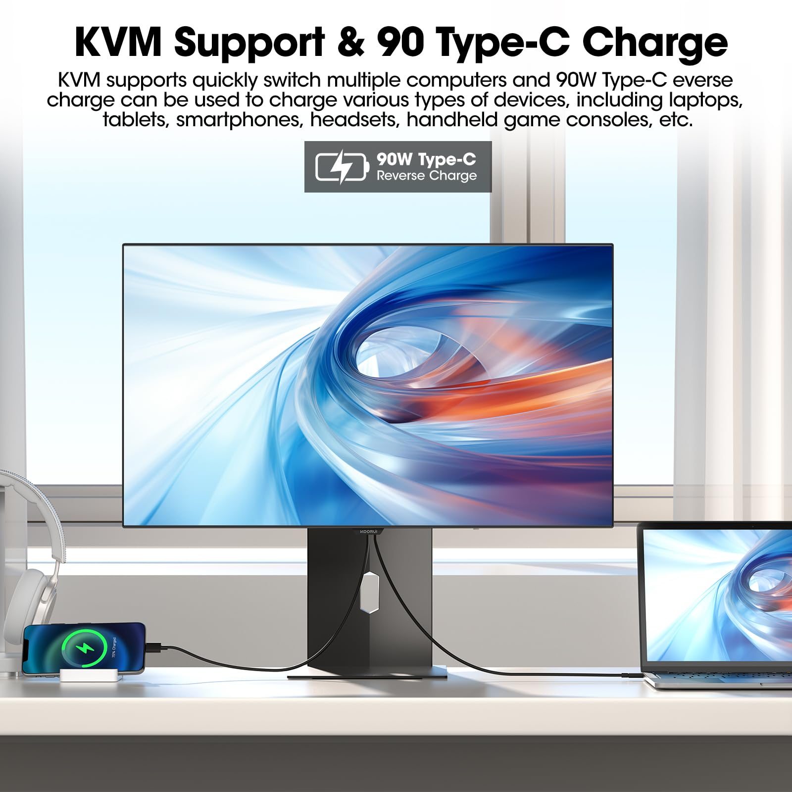 ディスプレイ・モニター本体 KOORUI 27\" OLED 240Hz OLED 2560 x 1440 KOORUI 27 Inch OLED Gaming Monitor, 1440P 240Hz Computer