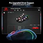 Redragon M612 PRO RGB Gaming Mouse, 8000 DPI Wired/Wireless Optical Mouse with 9 Programmable Buttons & 7 Backlit Modes, BT & 2.4G Wireless, Software Supports DIY Keybinds Rapid Fire Button