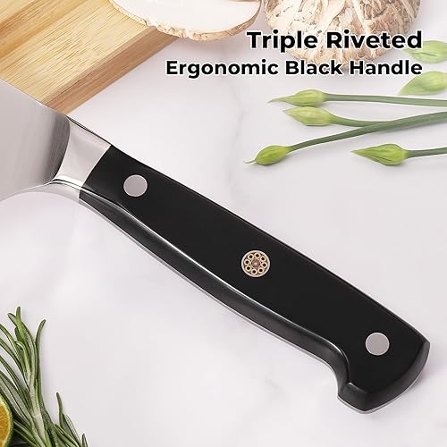 Miniatura 5 de KEEMAKE Juego de 6 cuchillos de cocina  Juego de cuchillos profesionales sin bloque con acero inoxidable alemán de alto carbono para cocina con