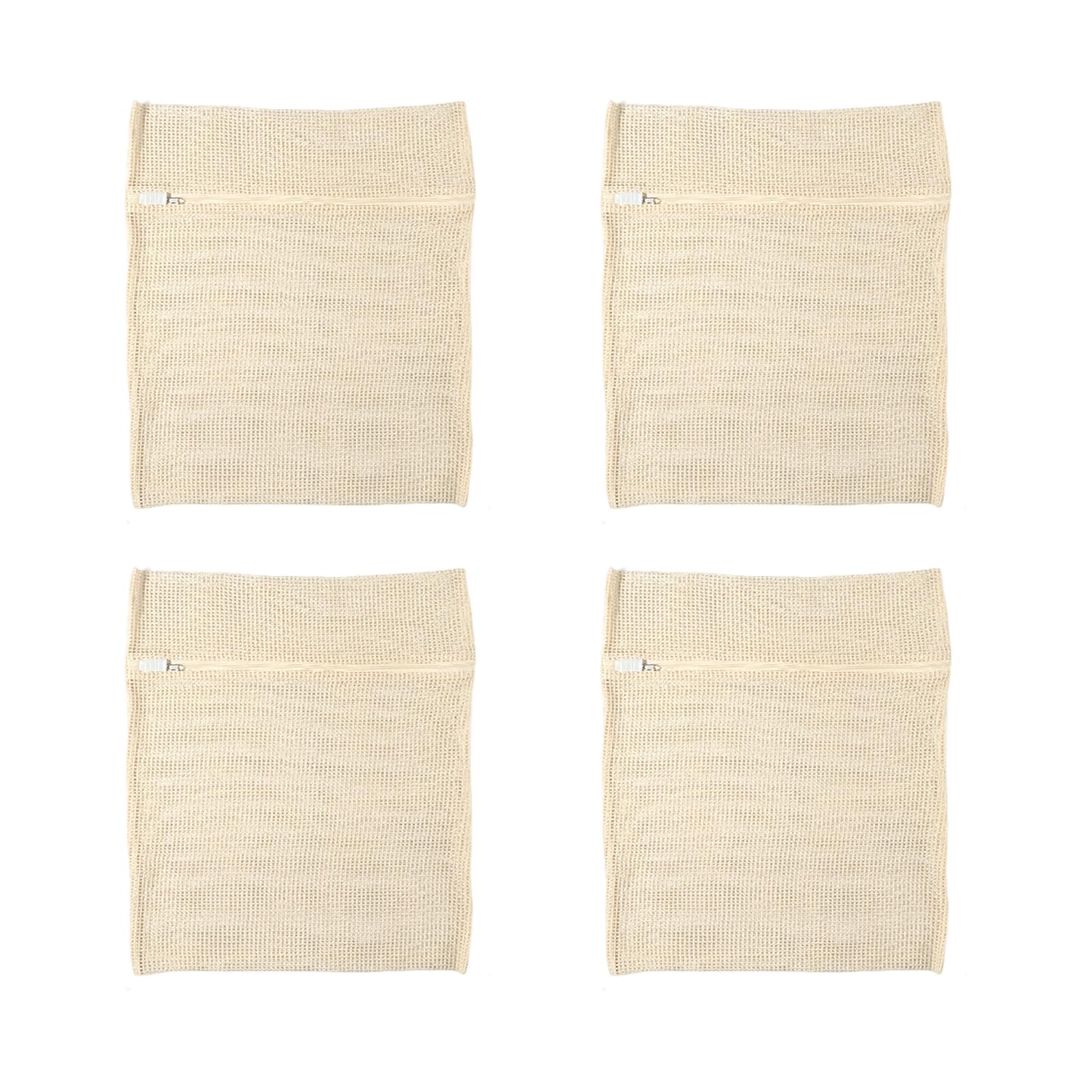 4PCS Thickened Cotton Garment Wash Bags Delicates Storage Solution Anti Deformation Washing Net with Sturdy Zippers Washing Machine Bags