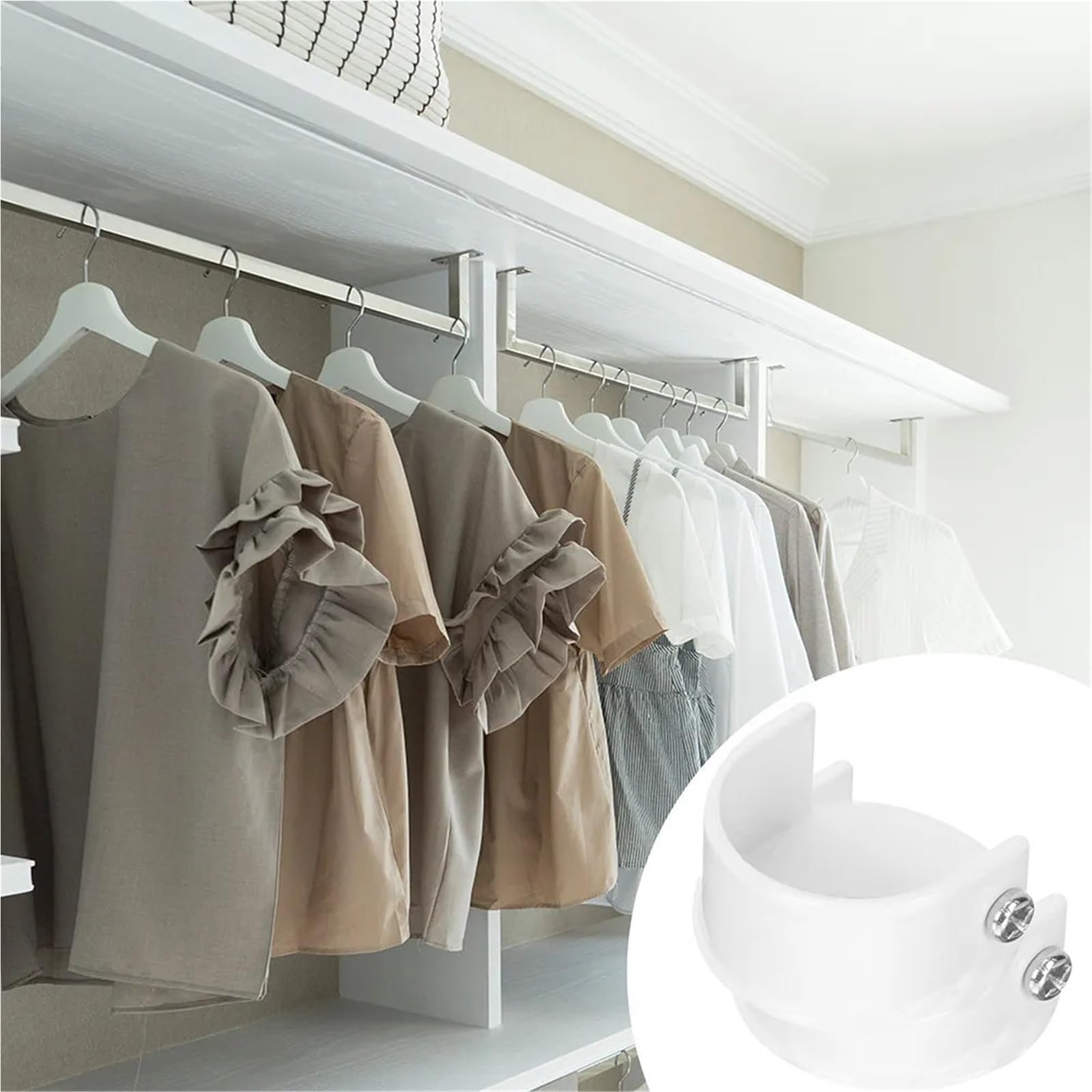 Lot de 6 embouts de tringle à rideaux en acier inoxydable de 28 mm - Support en métal pour tringle de douche, placard, fenêtre, tringle à rideaux