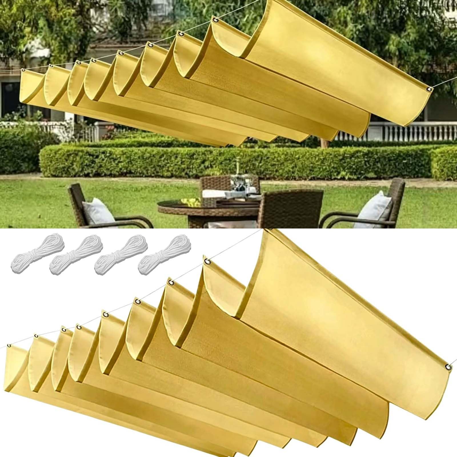 Voile d'ombrage rectangulaire jaune sable toile protection UV imperméable 125x460