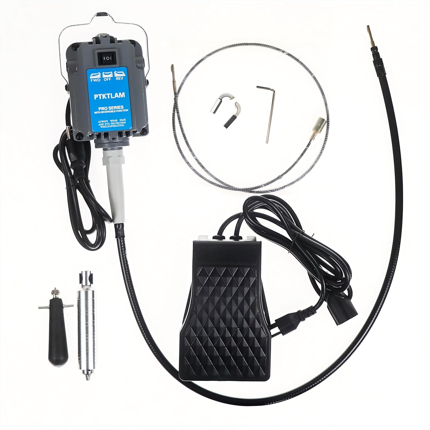 230W forward and reverse flexible shaft rotary tool for engraving, polishing, drilling and finishing (0-4mm clamping)